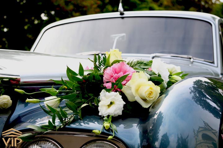 رز سفید برای ماشین عروس