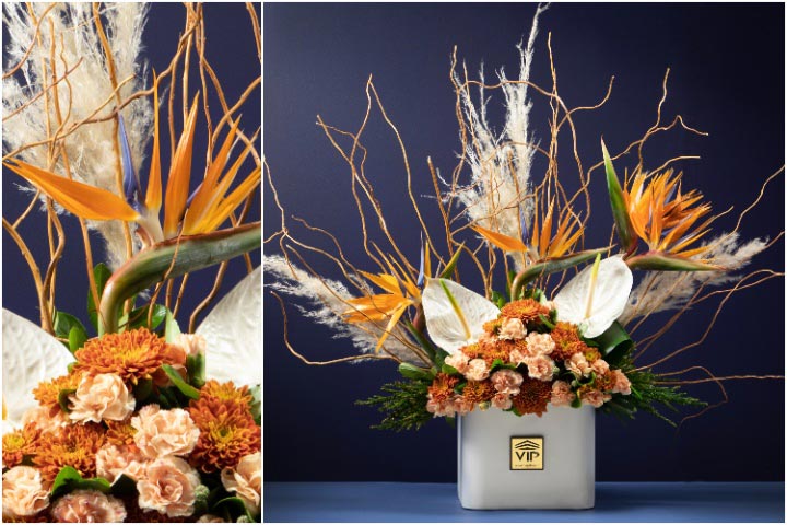مدل باکس گل برای خواستگاری با گل استرلیتزیا