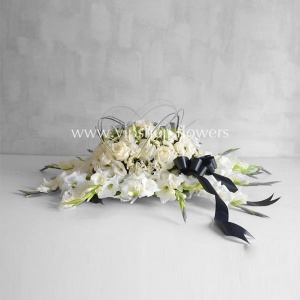 گل رومیزی ترحیم و تسلیت F09 رز گلایل- گلفروشی آنلاین VIP Shop