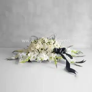 گل رومیزی ترحیم و تسلیت F09 رز گلایل- گلفروشی آنلاین VIP Shop