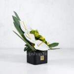 باکس گل آنتوریوم آلسترومریا با برگ شمشیری - گلفروشی آنلاین VIP Shop