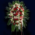 تاج گل پایه دار یک طبقه تبریک- گلفروشی آنلاین VIP Shop