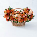 سبد گل رز و داوودی میخک-سبد گل شماره 111