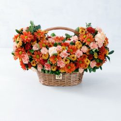 سبد گل رز و داوودی میخک-سبد گل شماره 111