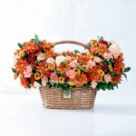 سبد گل K111 رز و داوودی میخک-سبد گل شماره 111