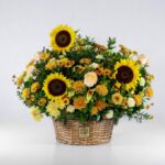 سبد گل K087 لوکس زرد (1)