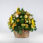 سبد گل لوکس زرد (10)