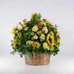 سبد گل لوکس زرد (12)