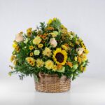 سبد گل لوکس زرد (14)