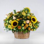 سبد گل لوکس زرد (18)