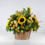 سبد گل لوکس زرد (24)