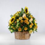 سبد گل لوکس زرد (28)