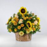 سبد گل لوکس زرد (32)