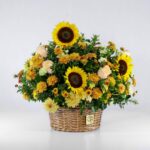 سبد گل لوکس زرد (34)