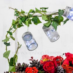 باکس گل کریسمس چراغ دار دسته نیز دارد.