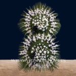 تاج گل پایه دار دو طبقه تسلیت و ترحیم- گلفروشی آنلاین VIP Shop