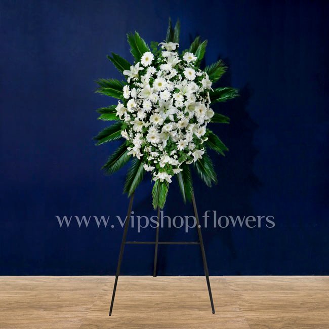 تاج گل پایه دار یک طبقه زیبا- گلفروشی آنلاین VIP Shop