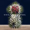 تاج گل پایه دار دو طبقه ترحیم گلایل ژربرا- گلفروشی آنلاین VIP Shop