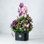 جعبه گل فانتزی رز و آنتوریوم- گلفروشی آنلاین VIP Shop