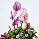 جعبه گل فانتزی رز و آنتوریوم- گلفروشی آنلاین VIP Shop