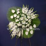 تاج گل پایه دار یک طبقه ترحیم لیلیوم گلایل- گلفروشی آنلاین VIP Shop