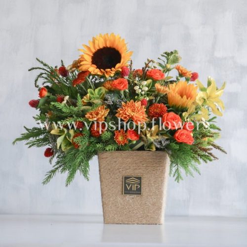 جعبه گل شماره 114- خرید گل آفتابگردان