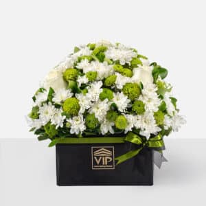 جعبه گل ترحیم F16 رز داوودی- گلفروشی آنلاین VIP Shop