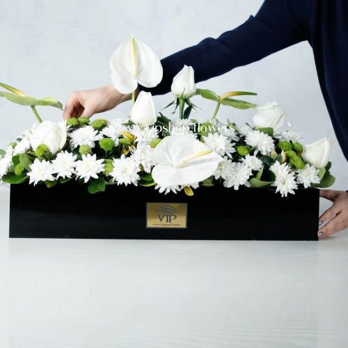 جعبه گل رز آنتوریوم داوودی-جعبه گل میهمانی شماره 92