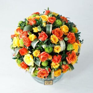 جعبهب گل شیشه ای رز مینیاتوری- گلفروشی آنلاین VIP Shop