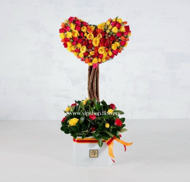 گل رز قلب درختی - باکس گل رز مینیاتوری