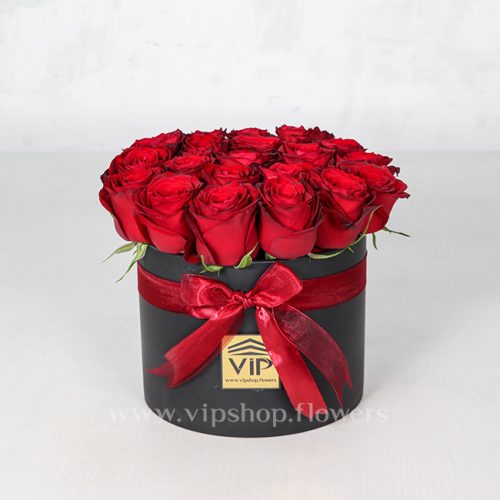جعبه گل رز قرمز- گلفروشی آنلاین VIP SHop
