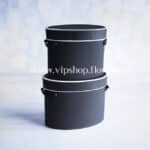 جعبه بیضی مدل 1011 مشکی (ست 2تایی)