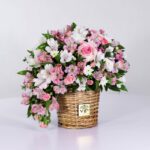 سبد رز صورتی