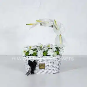 سبد گل ترحیم F41 ارکیده و آنتوریوم- گلفروشی آنلاین VIP Shop