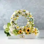 جعبه گل رز آنتوریوم و آفتابگردان- گلفروشی آنلاین VIP Shop