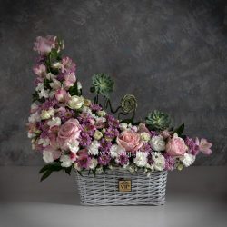 خرید سبد گل رز داوودی و میخک- گلفروشی آنلای نVIP Shop