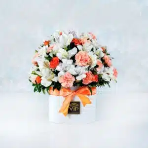 جعبه گل میخک و آلسترومریا- گلفروشی آنلاین VIP Shop