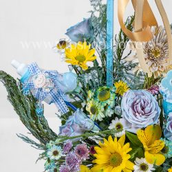 باکس گل تولد نوزاد پسرانه