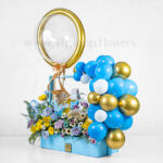 خرید و قیمت باکس گل تولد نوزاد پسرانه