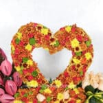 جعبه گل قلبی با تم رنگی پاییزی-گلفروشی آنلاین VIP Shop