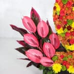 جعبه گل قلبی با تم رنگی پاییزی-گلفروشی آنلاین VIP Shop