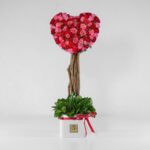 جعبه گل قلبی قرمز صورتی (1) - VIP Shop