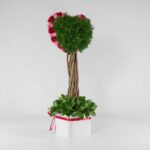 جعبه گل قلبی قرمز صورتی (15) - VIP Shop