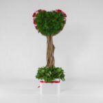 جعبه گل قلبی قرمز صورتی (19) - VIP Shop