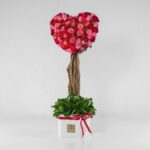 جعبه گل قلبی قرمز صورتی (2) - VIP Shop