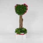 جعبه گل قلبی قرمز صورتی (21) - VIP Shop