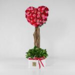 جعبه گل قلبی قرمز صورتی (3) - VIP Shop