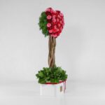 جعبه گل قلبی قرمز صورتی (30) - VIP Shop