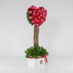 جعبه گل قلبی قرمز صورتی (32) - VIP Shop