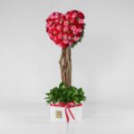 جعبه گل قلبی قرمز صورتی (4) - VIP Shop